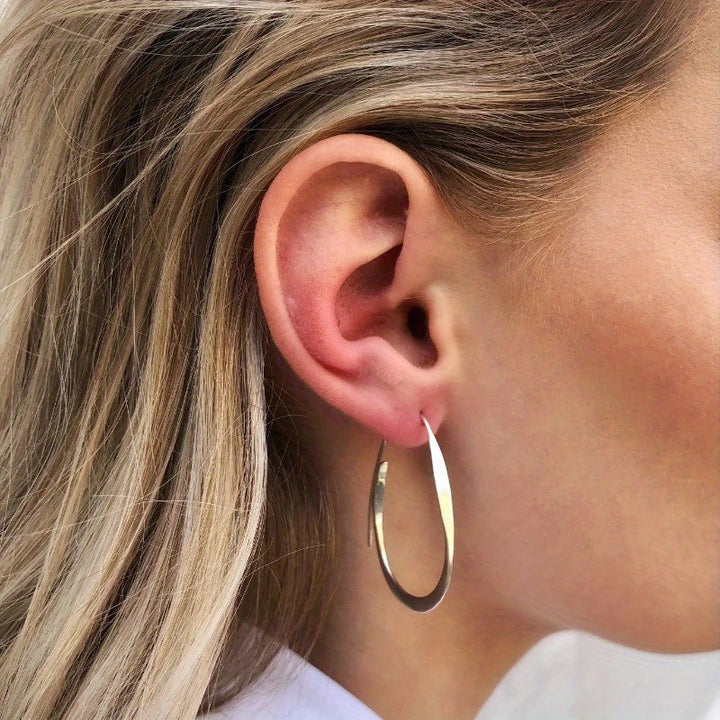 Vintage Minimalist Twisted Hoop Earrings