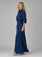 Mirque | Vestido maxi de manga comprida com frente transpassada
