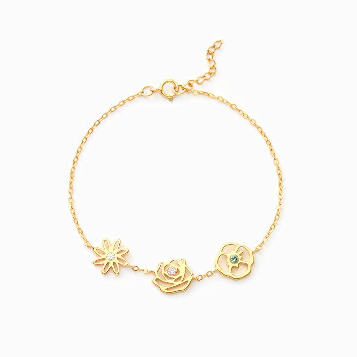Birth Flowers Bracelet-Meaningful Family Jewelry