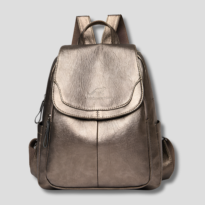 Nora | Women Embossed Leather Backpack With Concealed Zip