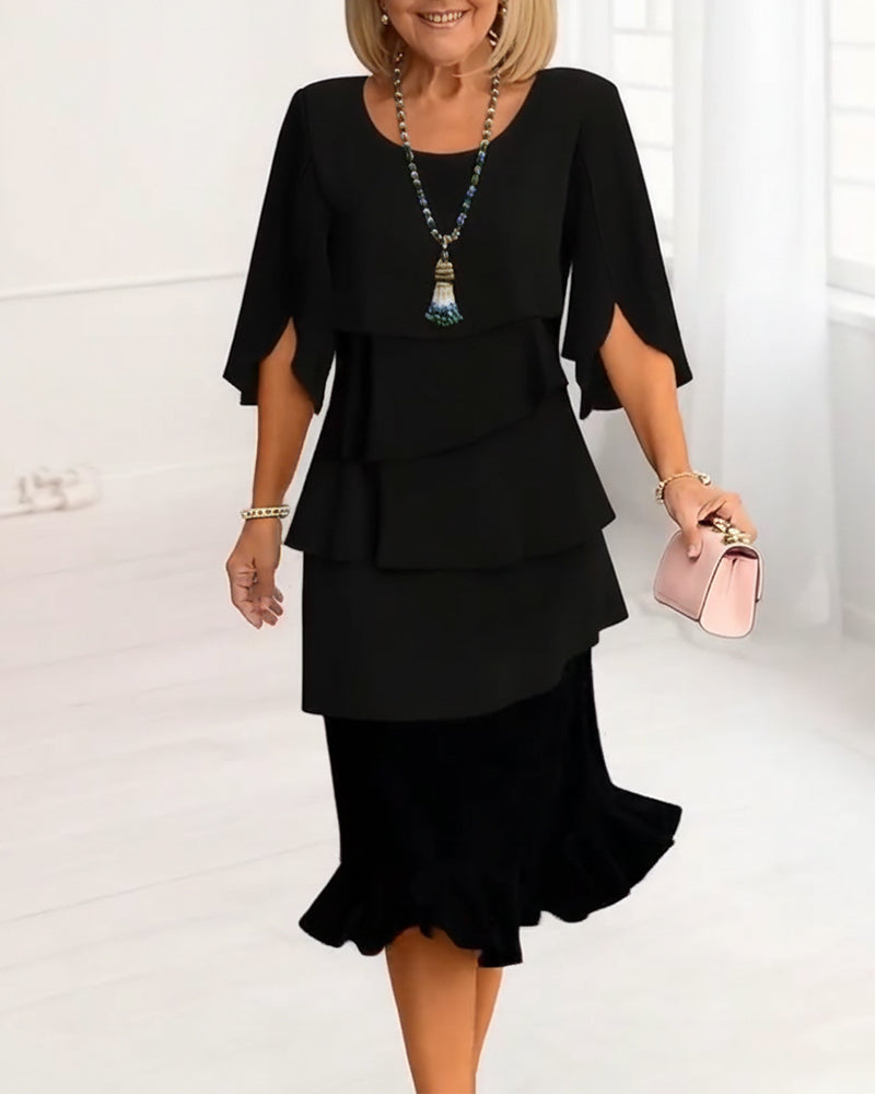 Patricia | Vestido com folhos, elegante e confortável
