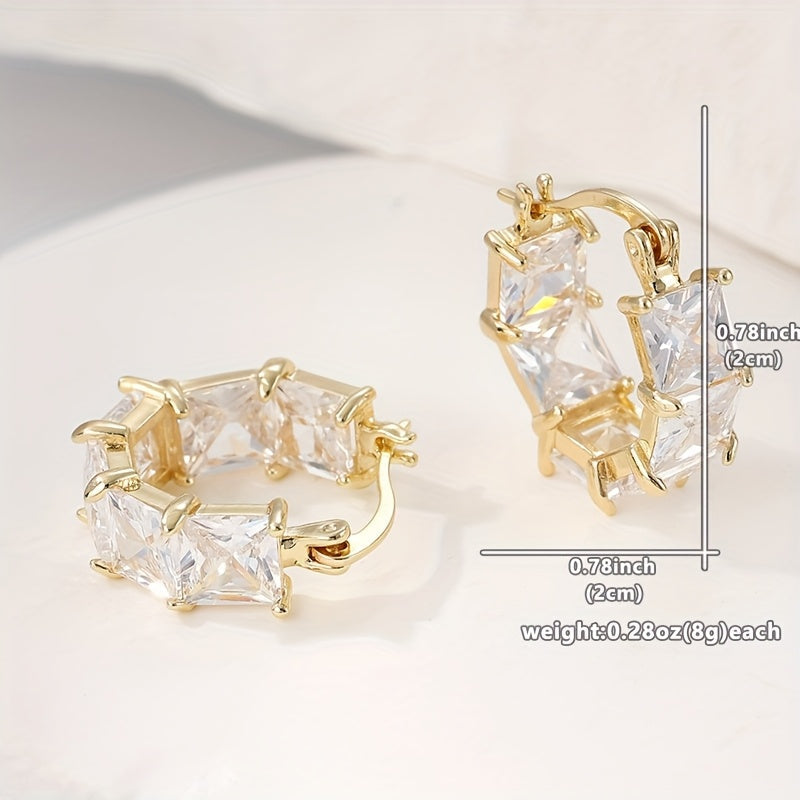 Vintage Boho Style Clear Cubic Zirconia Drop Earrings