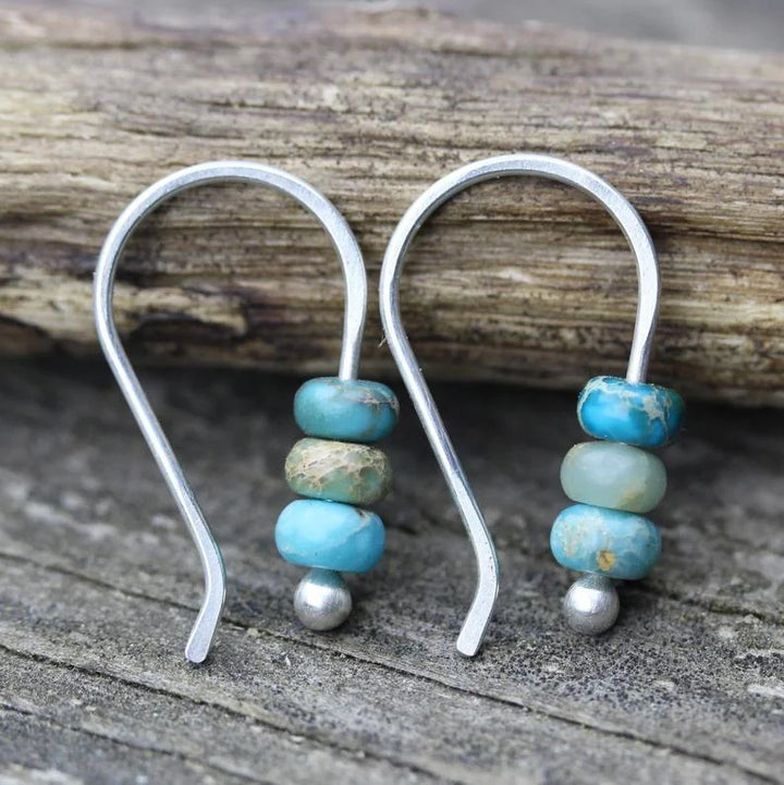 Handcrafted Turquoise Bead Drop Earrings