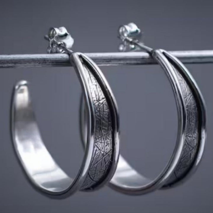 Vintage Hammered Handmade Hoop Earrings