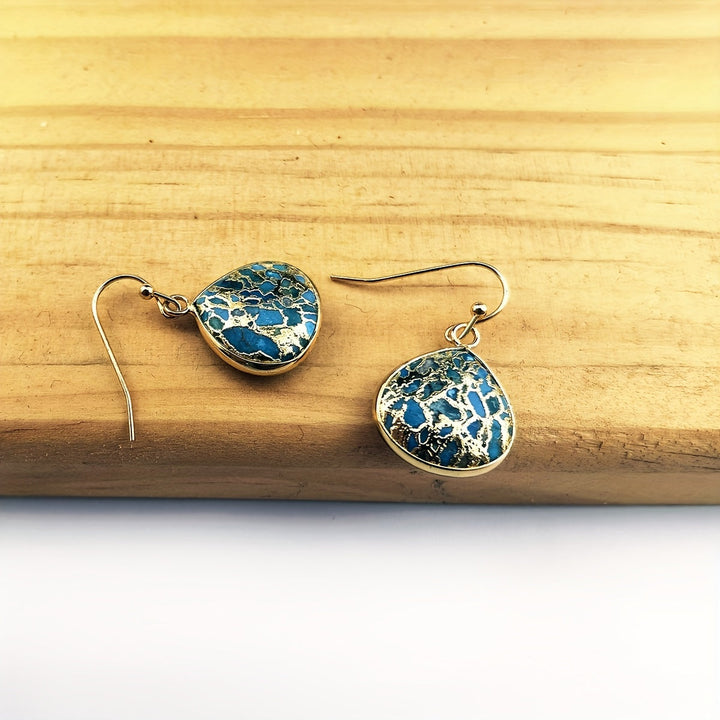 Bohemian Turquoise Mosaic Teardrop Earrings