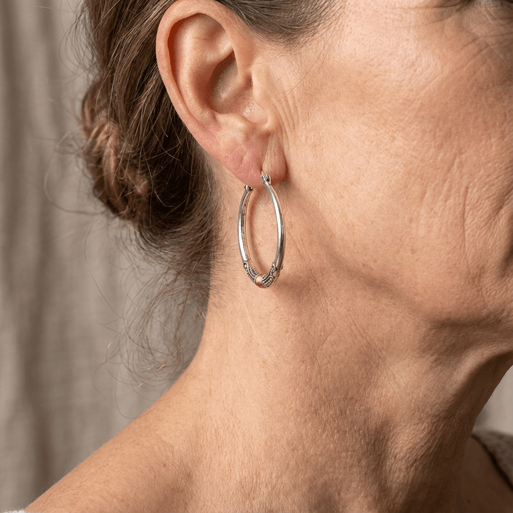 Two-Tone Bohemian Hoop Earrings