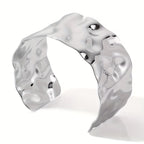 Elegant Polished Sculptural Wide Cuff Bracelet