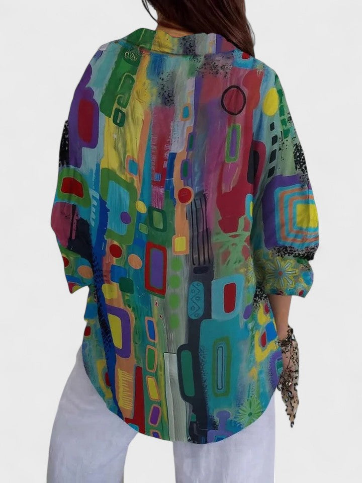 Rose™ | Blusa elegante con patrón geométrico
