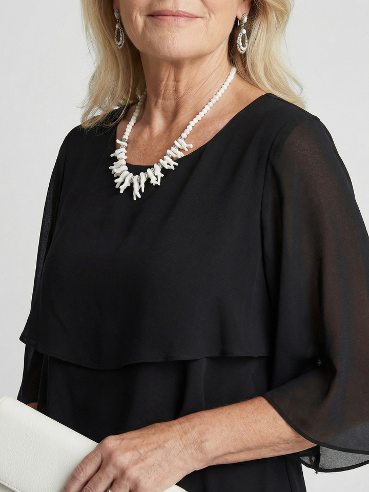 Brent | Vestido midi con capas y volantes