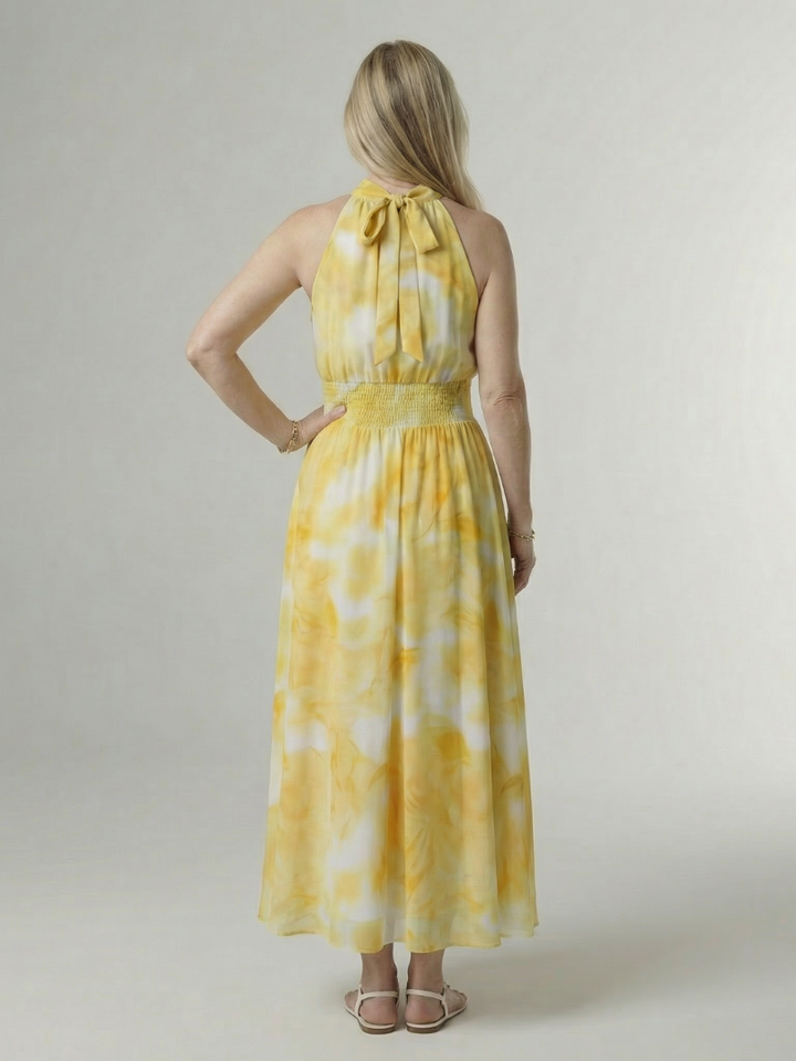 Sylin | Vestido midi con halter fruncido