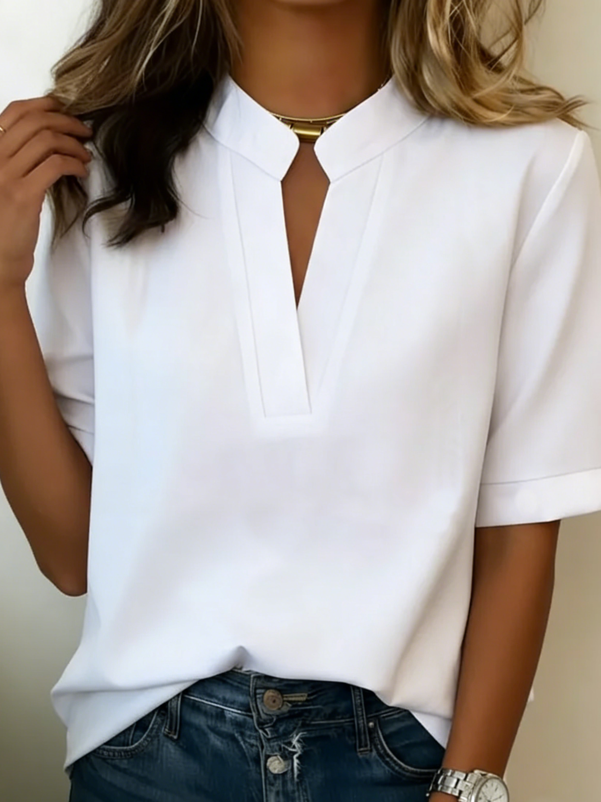 Margaux | Blusa elegante com decote em V