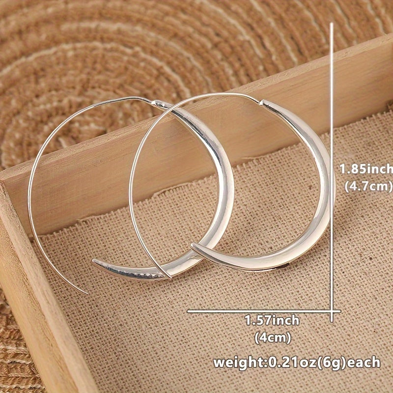 Handcrafted Retro Boho Copper Hoop Earrings