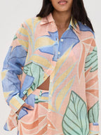 Conjunto de pantalones cortos con estampado de hojas tropicales Diego