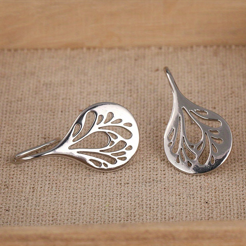 Handcrafted Silver Teardrop Filigree Drop Earrings