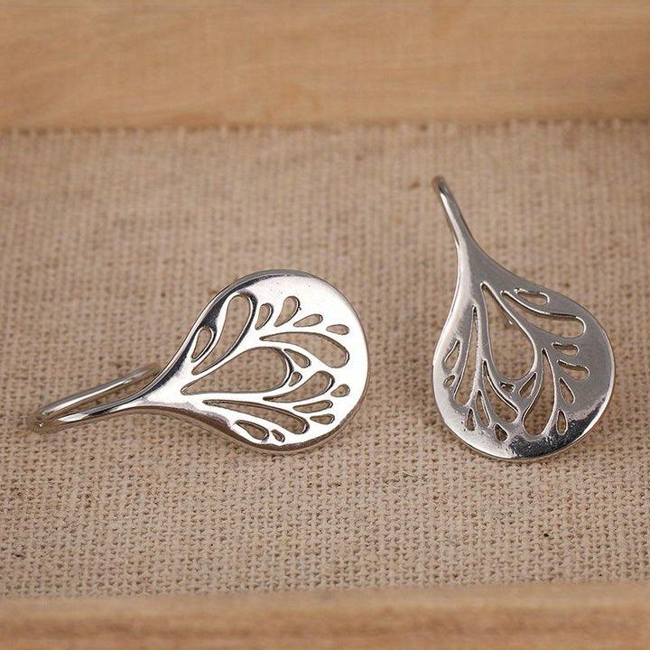 Handcrafted Silver Teardrop Filigree Drop Earrings
