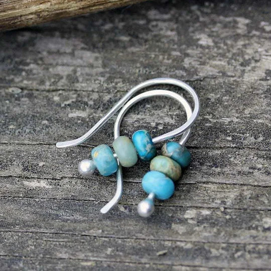 Handcrafted Turquoise Bead Drop Earrings