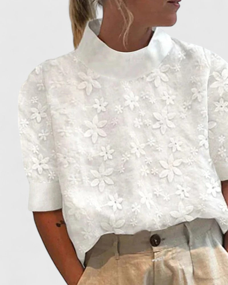 Sonelita™ | Blusa elegante com gola padre