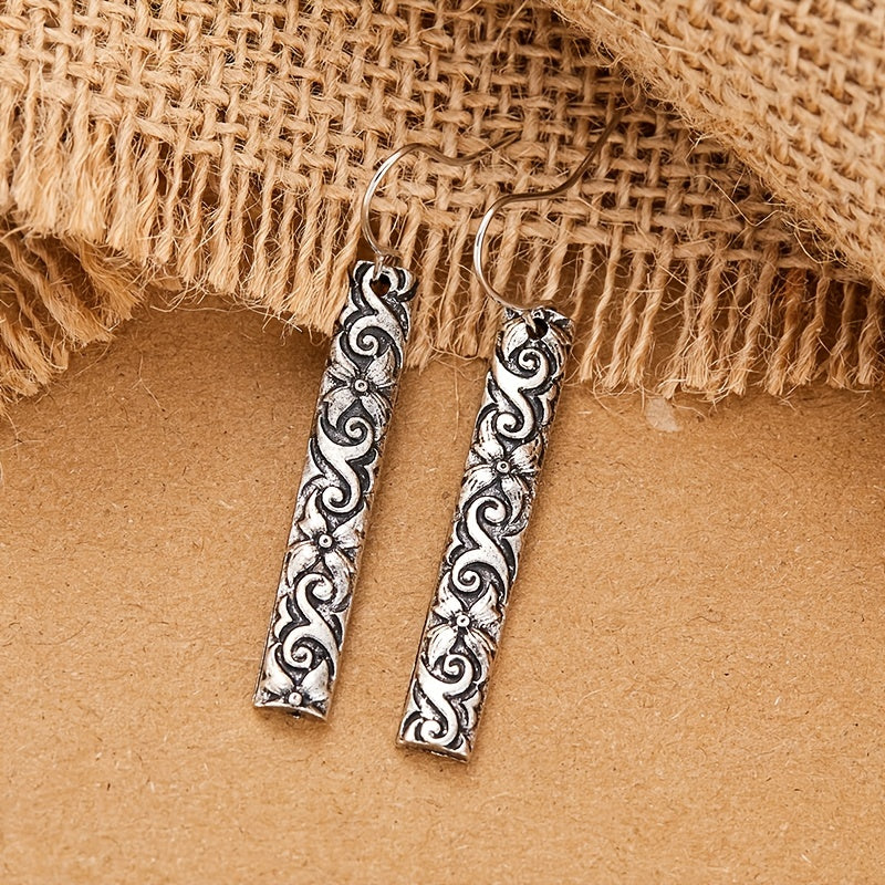 Vintage Boho Bar Pendant Earrings
