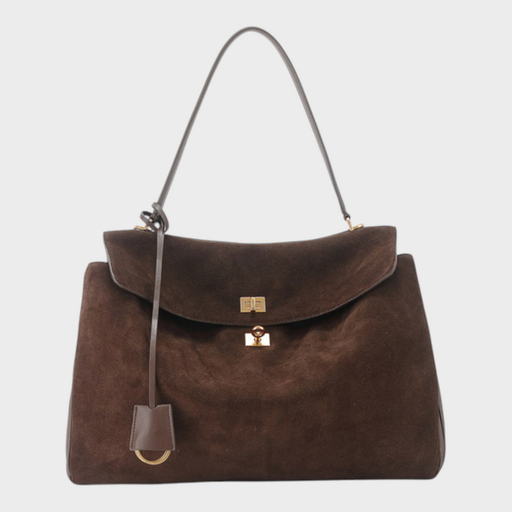 Libby | Structured Leather Handbag with Magnetic Flap Closure