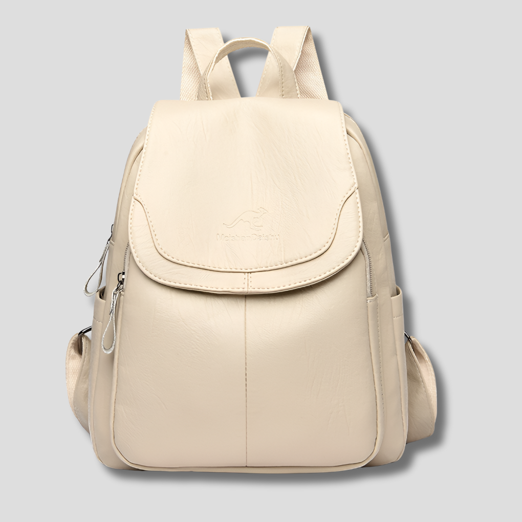 Nora | Women Embossed Leather Backpack With Concealed Zip