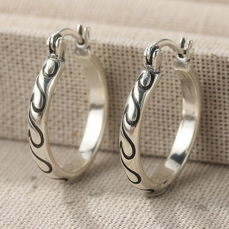 Vintage Textured Boho Hoop Earrings