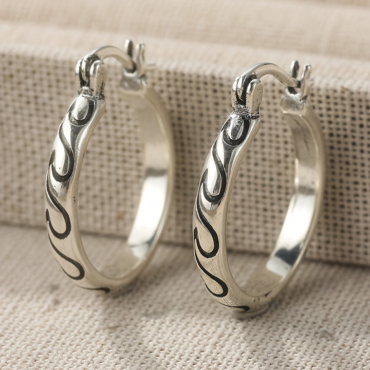 Vintage Textured Boho Hoop Earrings