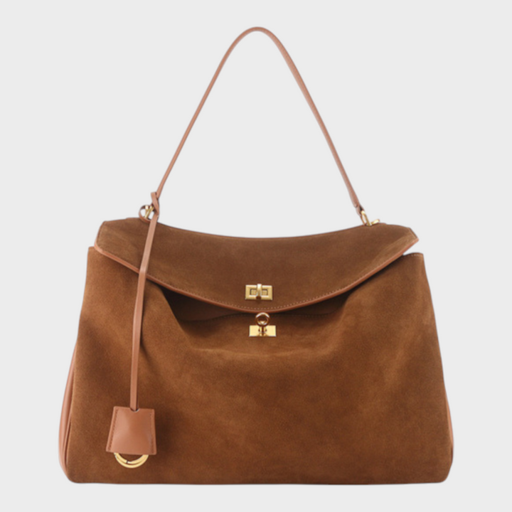 Libby | Structured Leather Handbag with Magnetic Flap Closure