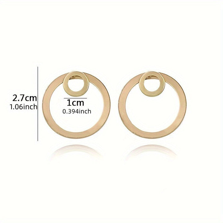 Minimalist Geometric Double Circle Drop Earrings