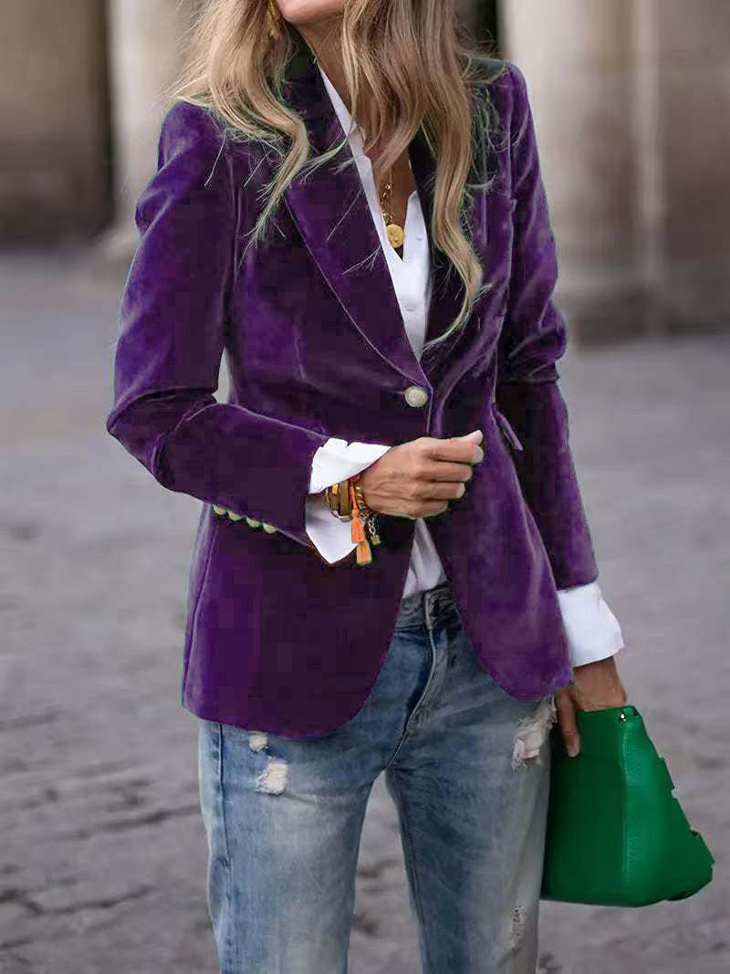 Chaqueta de traje de terciopelo de corte entallado Vincent