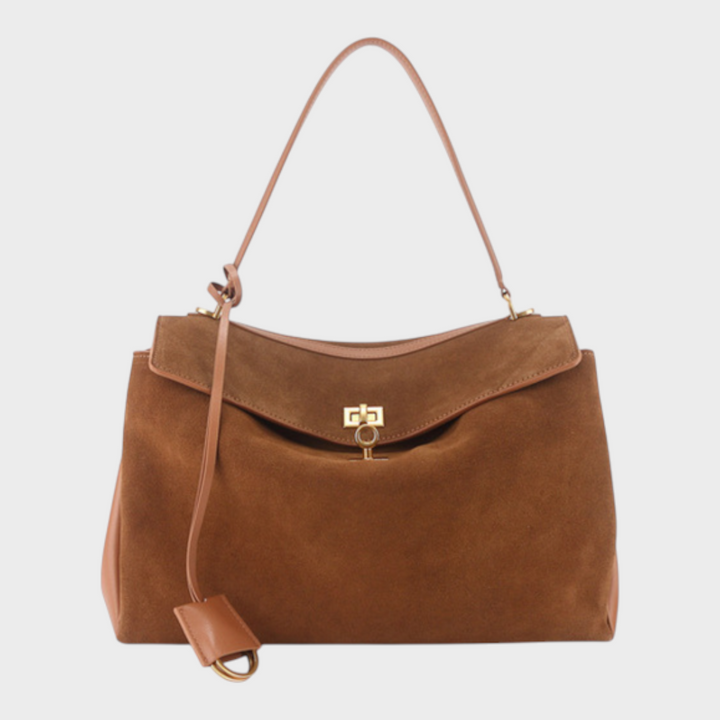 Libby | Structured Leather Handbag with Magnetic Flap Closure