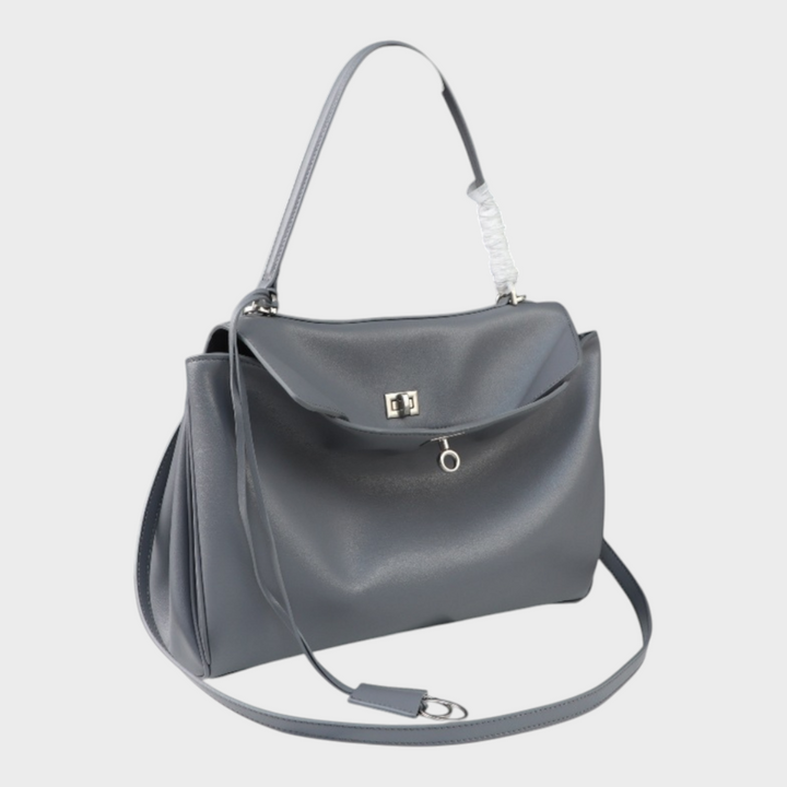 Libby | Structured Leather Handbag with Magnetic Flap Closure