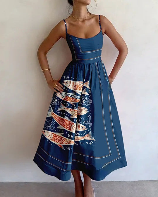 Tinsley | Vestido midi Maré do oceano