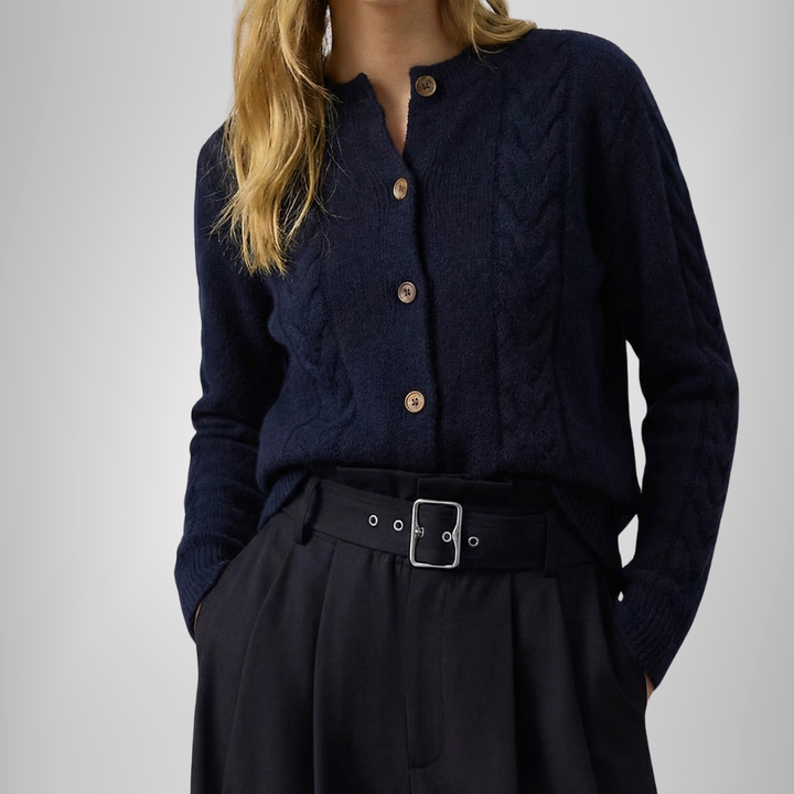Madeline Cardigã de Cashmere com Trança