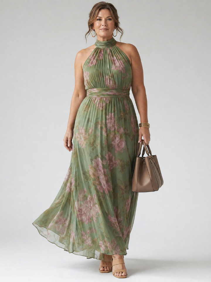 Mirelle | Vestido Midi Halter Franzido