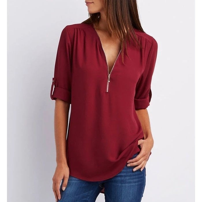 Gwen | Blusa chic con cremallera