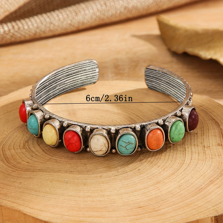 Vintage Style Multistone Turquoise Cuff Bracelet