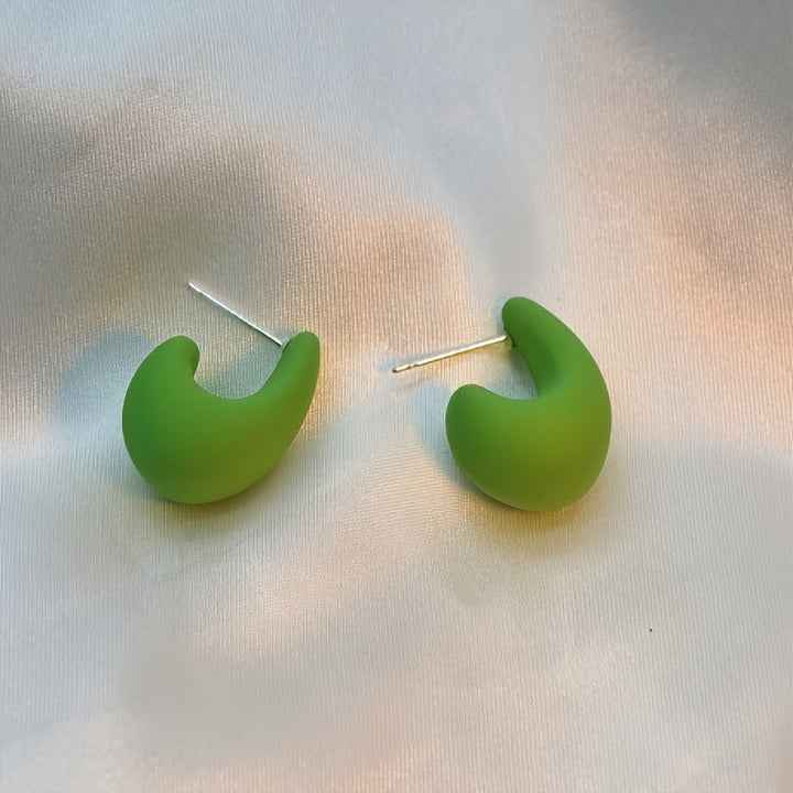 Minimalist Gold C-Shape Sculptural Stud Earrings