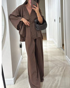Sienna V-Neck Top & Pants Set