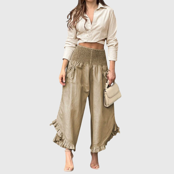 Jaya - Pantalones Casuales con Pliegues a la Moda