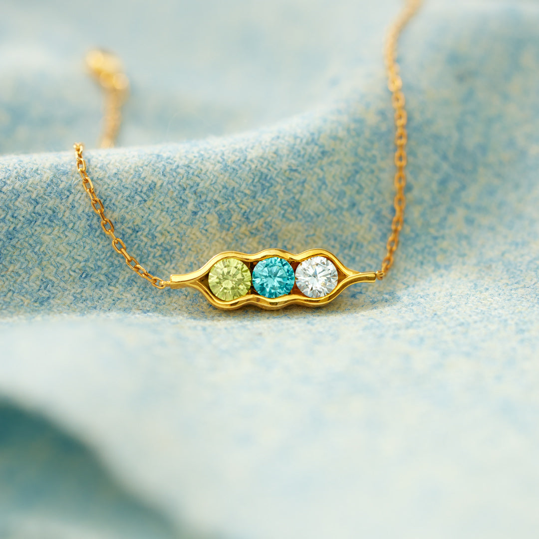 Personalized Peas in a Pod Birthstone Bracelet