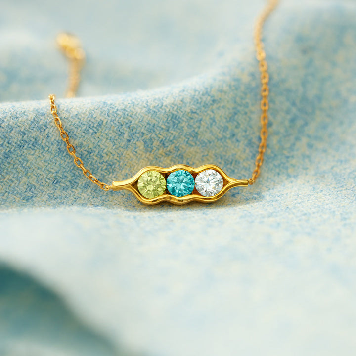 Personalized Peas in a Pod Birthstone Bracelet
