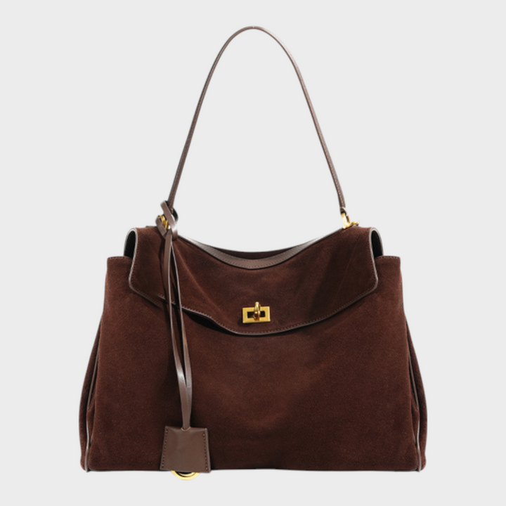 Libby | Structured Leather Handbag with Magnetic Flap Closure