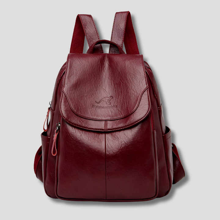 Nora | Women Embossed Leather Backpack With Concealed Zip