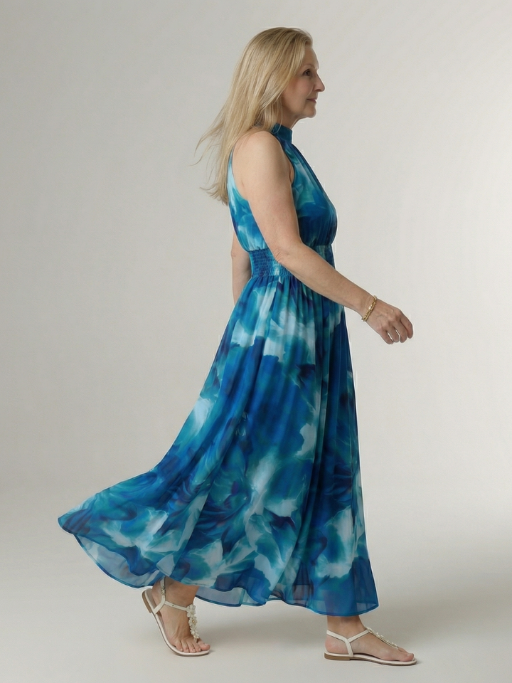 Sylin | Vestido midi con halter fruncido