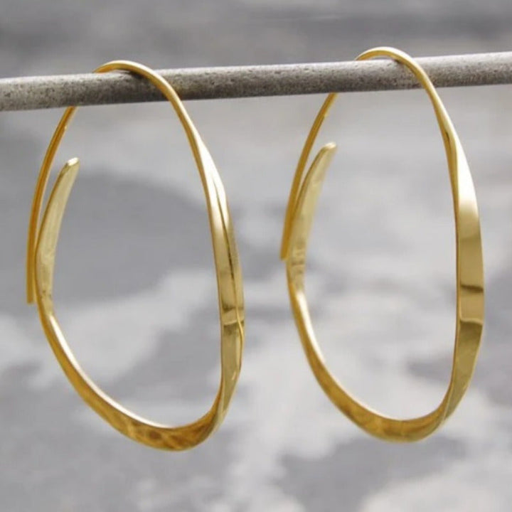 Vintage Minimalist Twisted Hoop Earrings