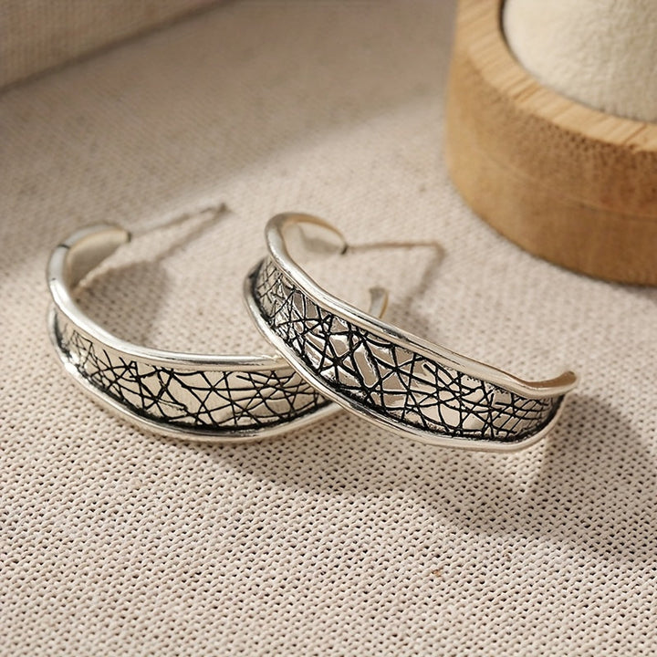 Vintage Hammered Handmade Hoop Earrings