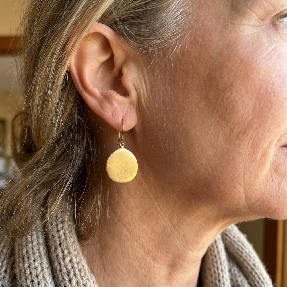 Retro Gold Record Earrings
