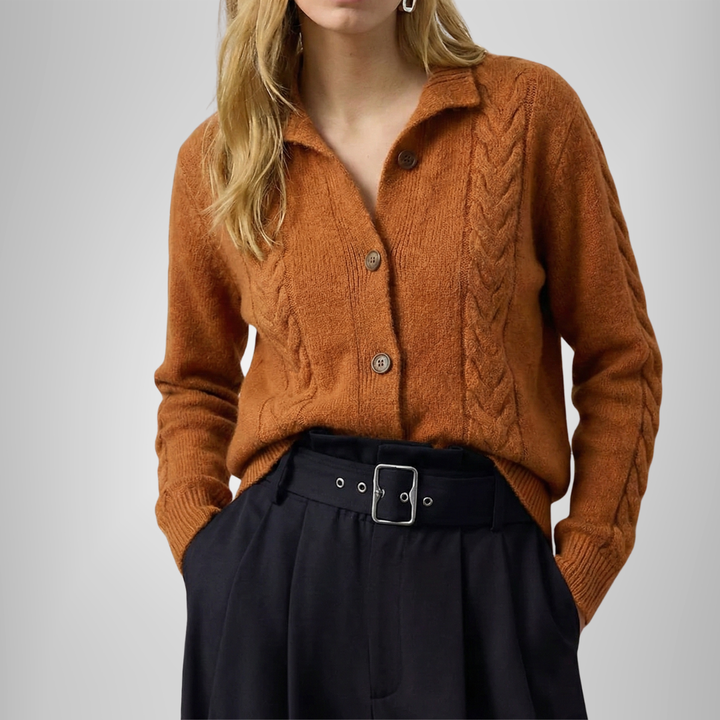 Madeline Cardigã de Cashmere com Trança