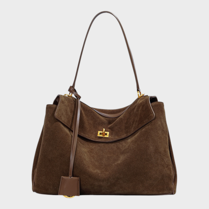 Libby | Structured Leather Handbag with Magnetic Flap Closure