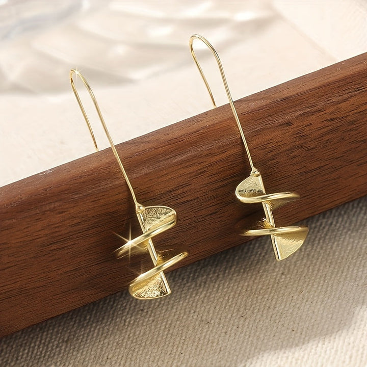Vintage Gold Plated Leaf Statement Drop Earrings